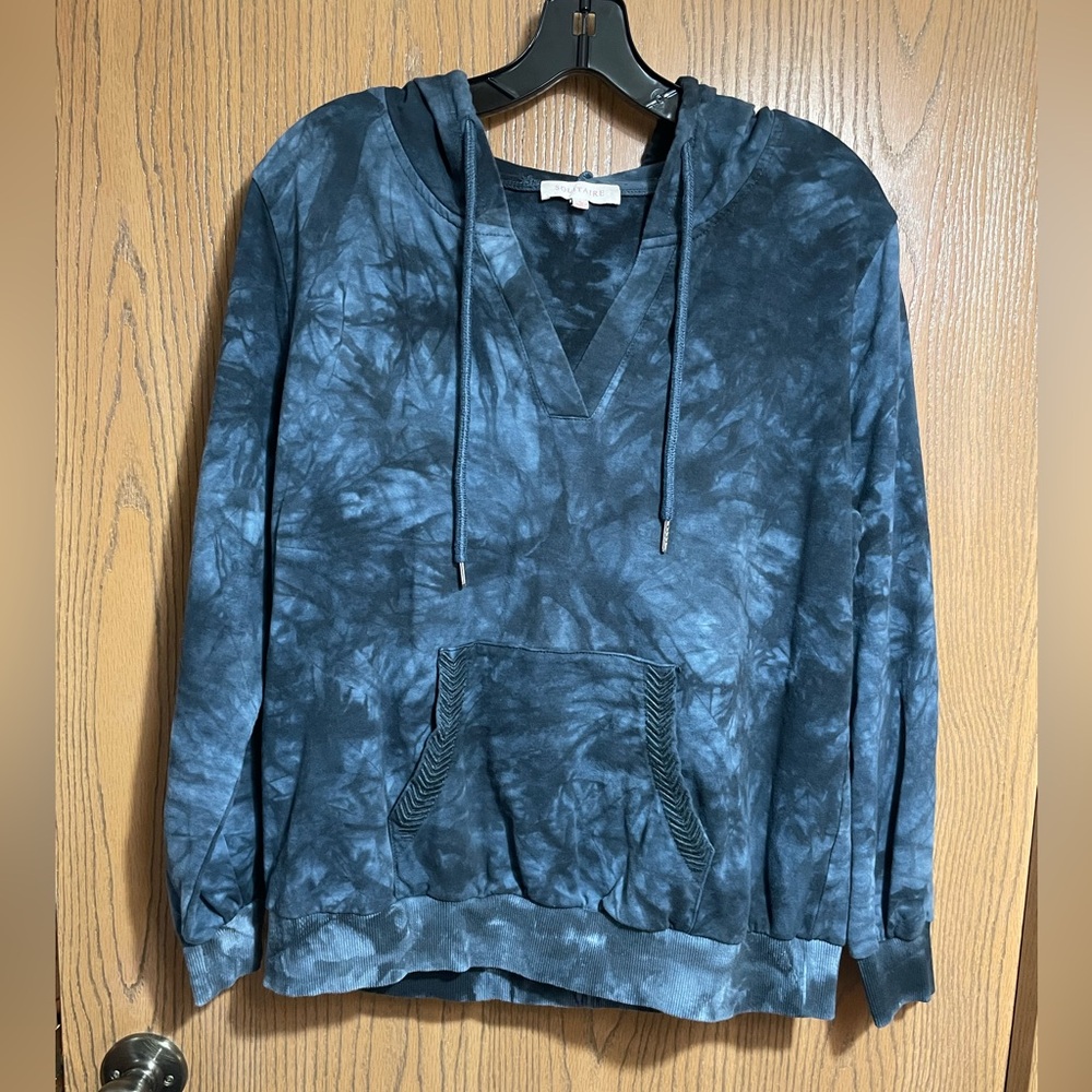 Solitaire Blue Tie-Dye Hoodie